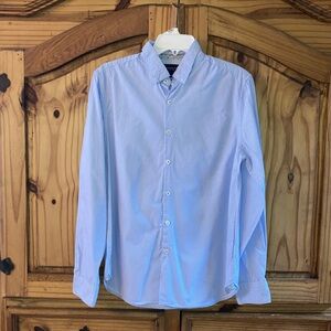 Mens Cactus Man Slim Fit blue circles button down long sleeve shirt size M